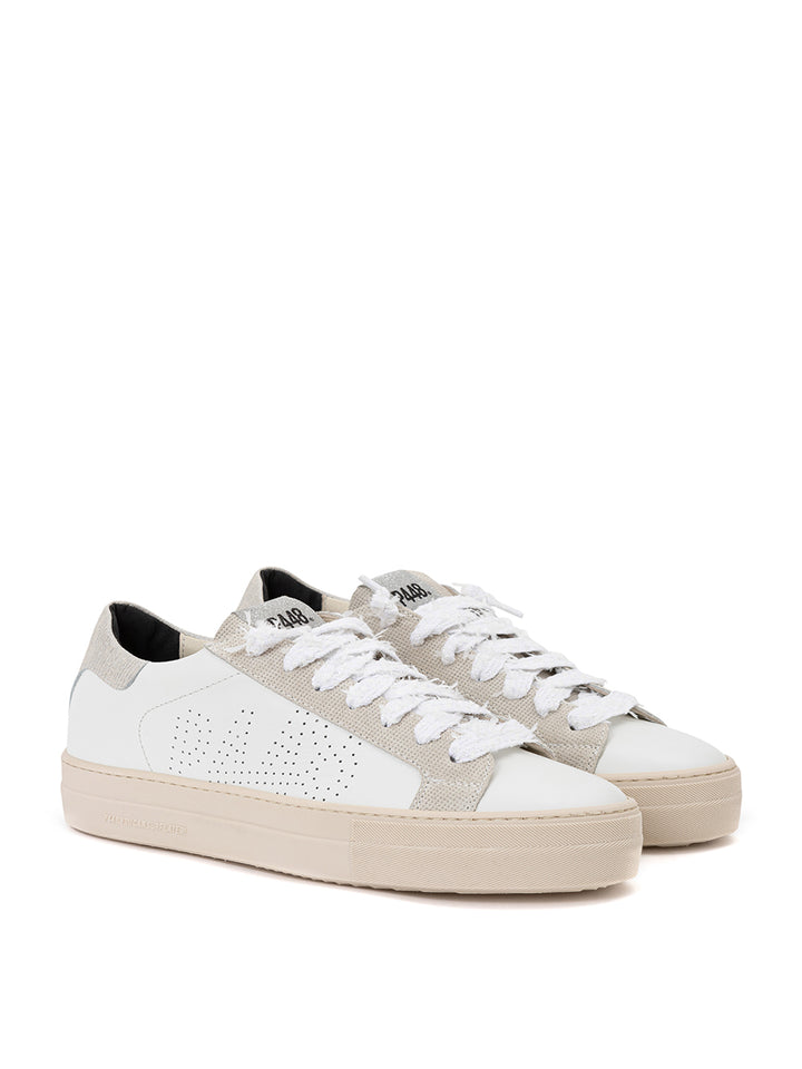 White Thea P448 leather sneakers