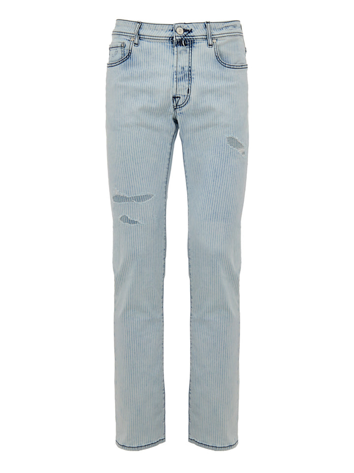 Jacob Cohen Lines en un claro jeans de mezclilla
