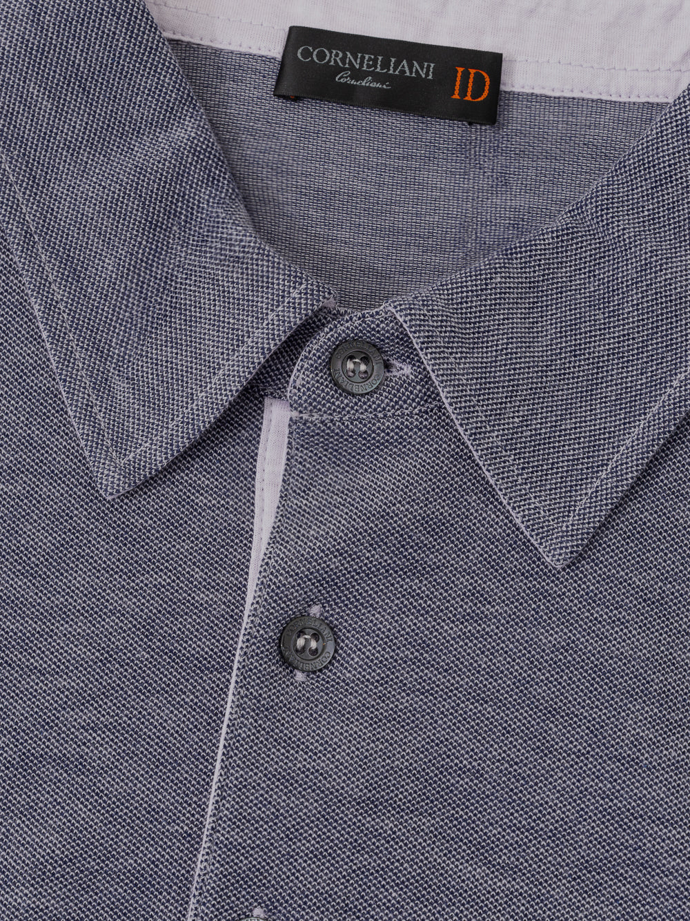 Polo Corneliani Blu a maniche lunghe