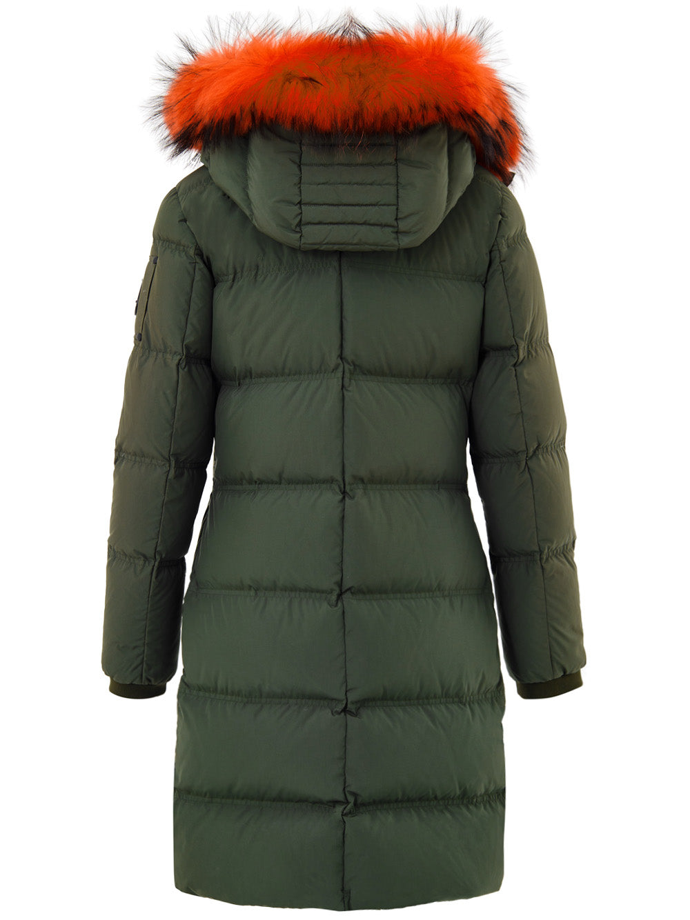 Piumino Imbottito Lungo Verde con Cappuccio Moose Knuckles