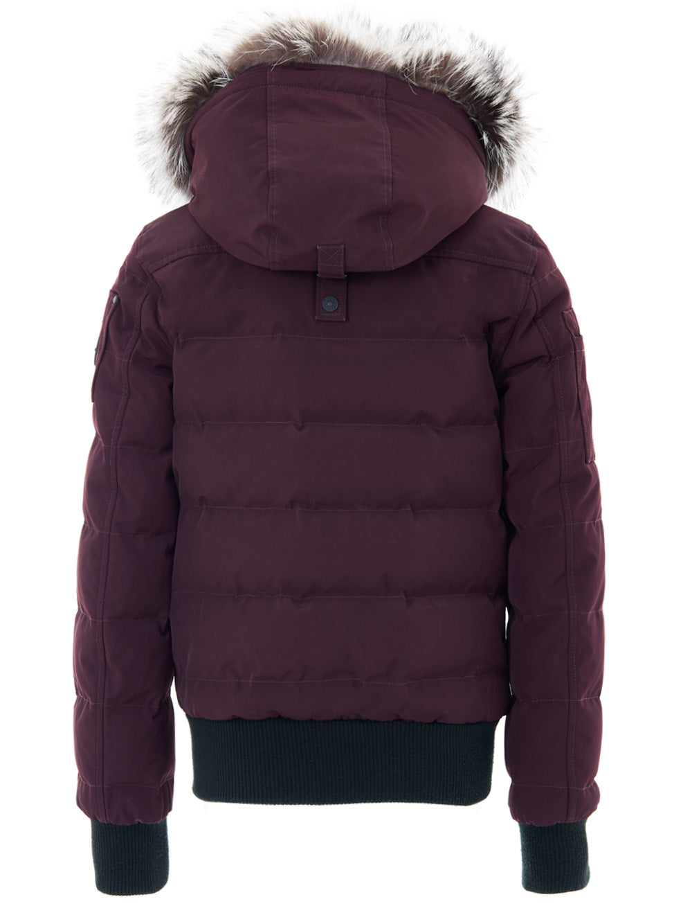 Piumino Bomber in Viola con Cappuccio e Pelliccia Moose Knuckles