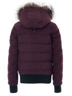 Piumino Bomber in Viola con Cappuccio e Pelliccia Moose Knuckles