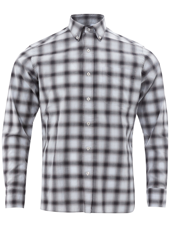 Tom Ford Checkered Gray Cotton Shirt