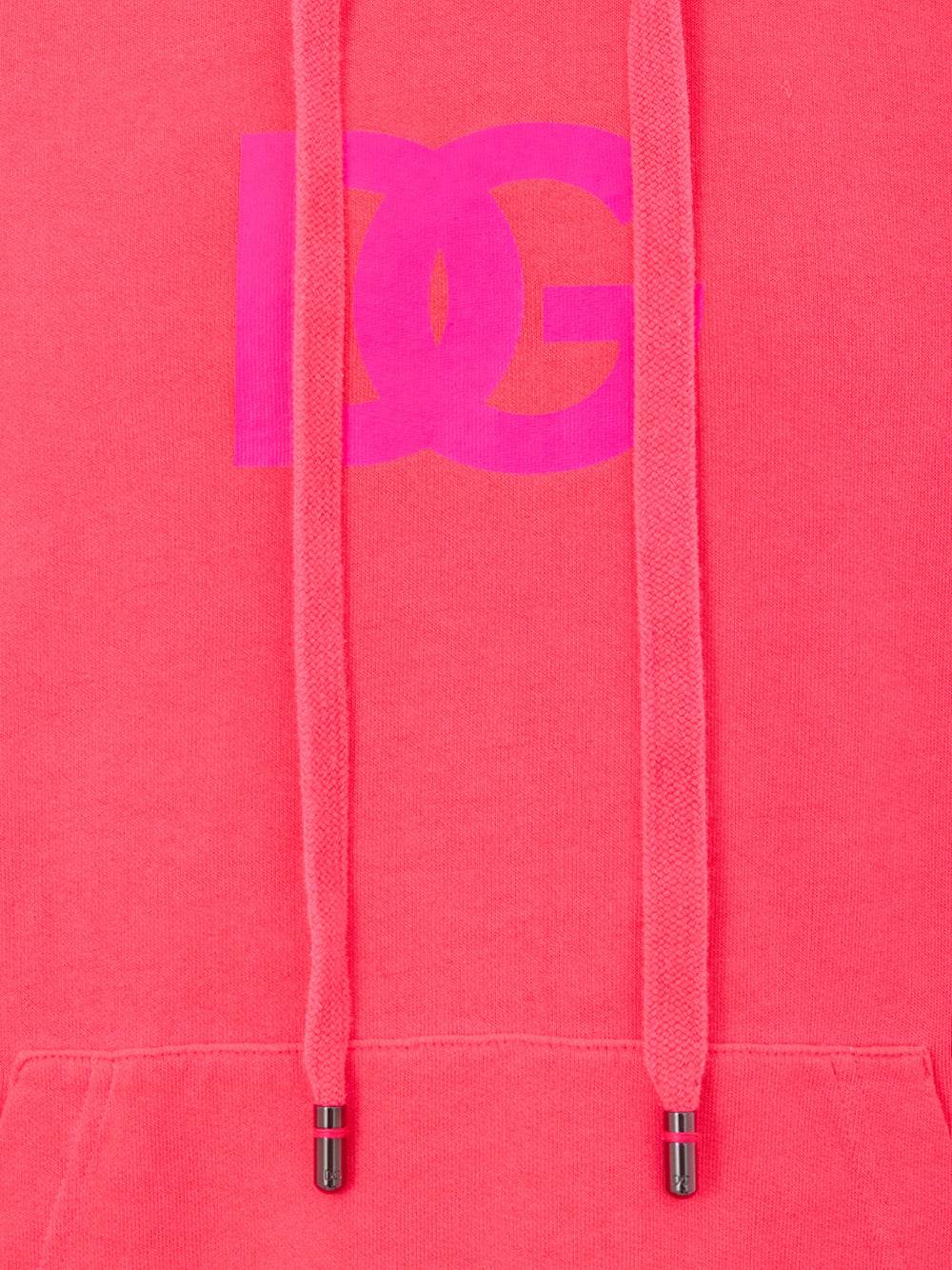 Felpa con Cappuccio Rosa con Logo DG Dolce & Gabbana