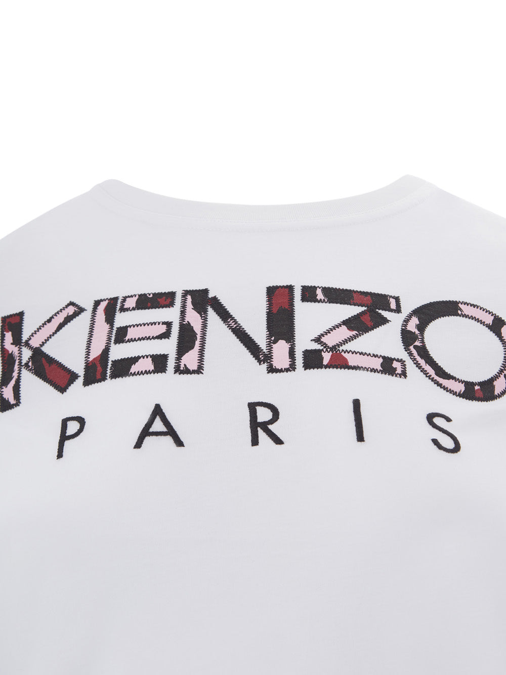 T-Shirt Bianca Kenzo con Logo Camouflage