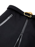 Gonna Nera con Zip e Cintura Gucci