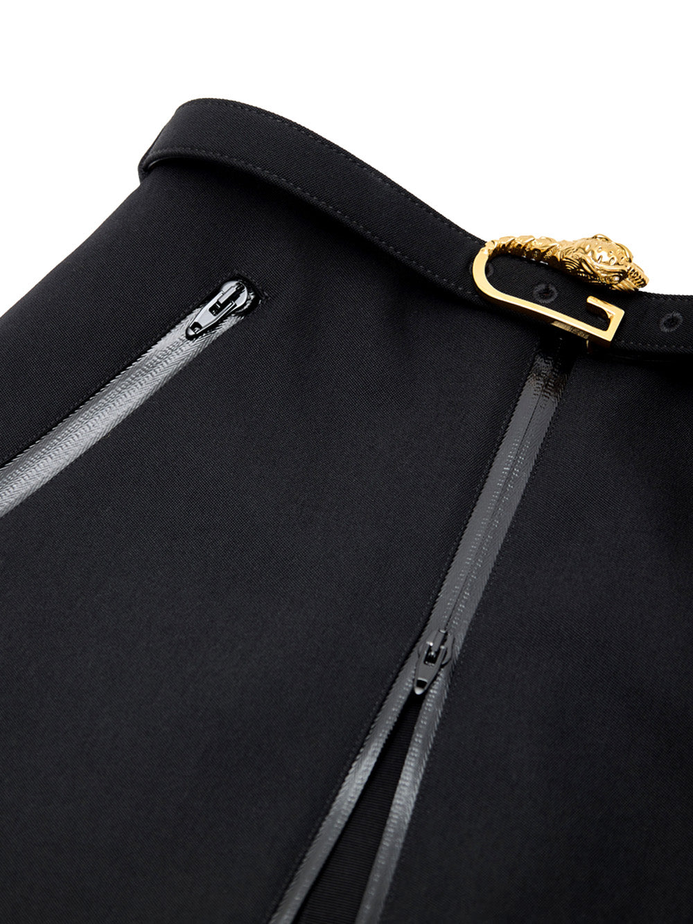 Gonna Nera con Zip e Cintura Gucci