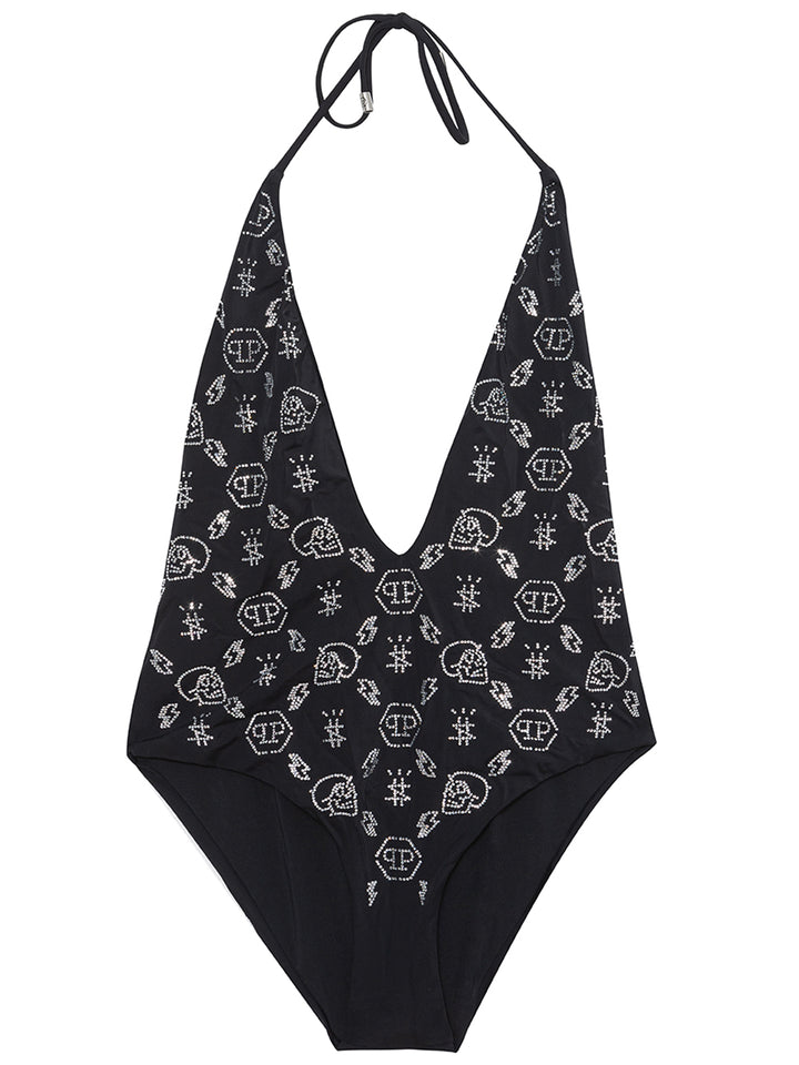 One-piece swimsuit with Philipp Plein crystals