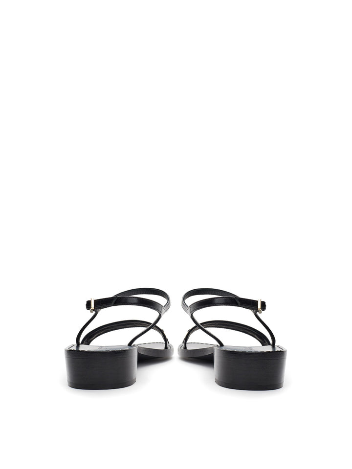 Salvatore Ferragamo Tremiti Black Leather Sandals