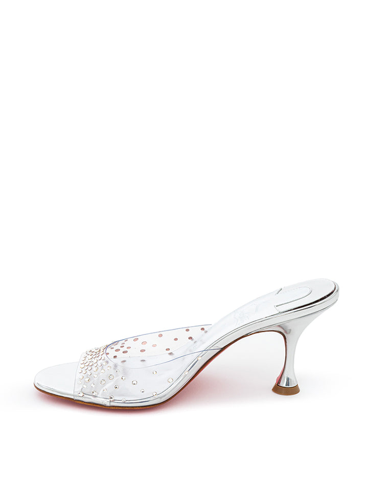 PVC mules with Christian Louboutin crystal decoration