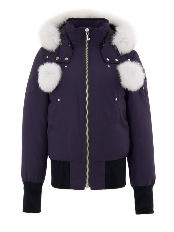 Giubbino Bomber Sainte Flavie con Pompom in Pelliccia Moose Knuckles
