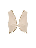 Gilet in Cotone Cipria con Bordo in Catena Gold Cult Gaia