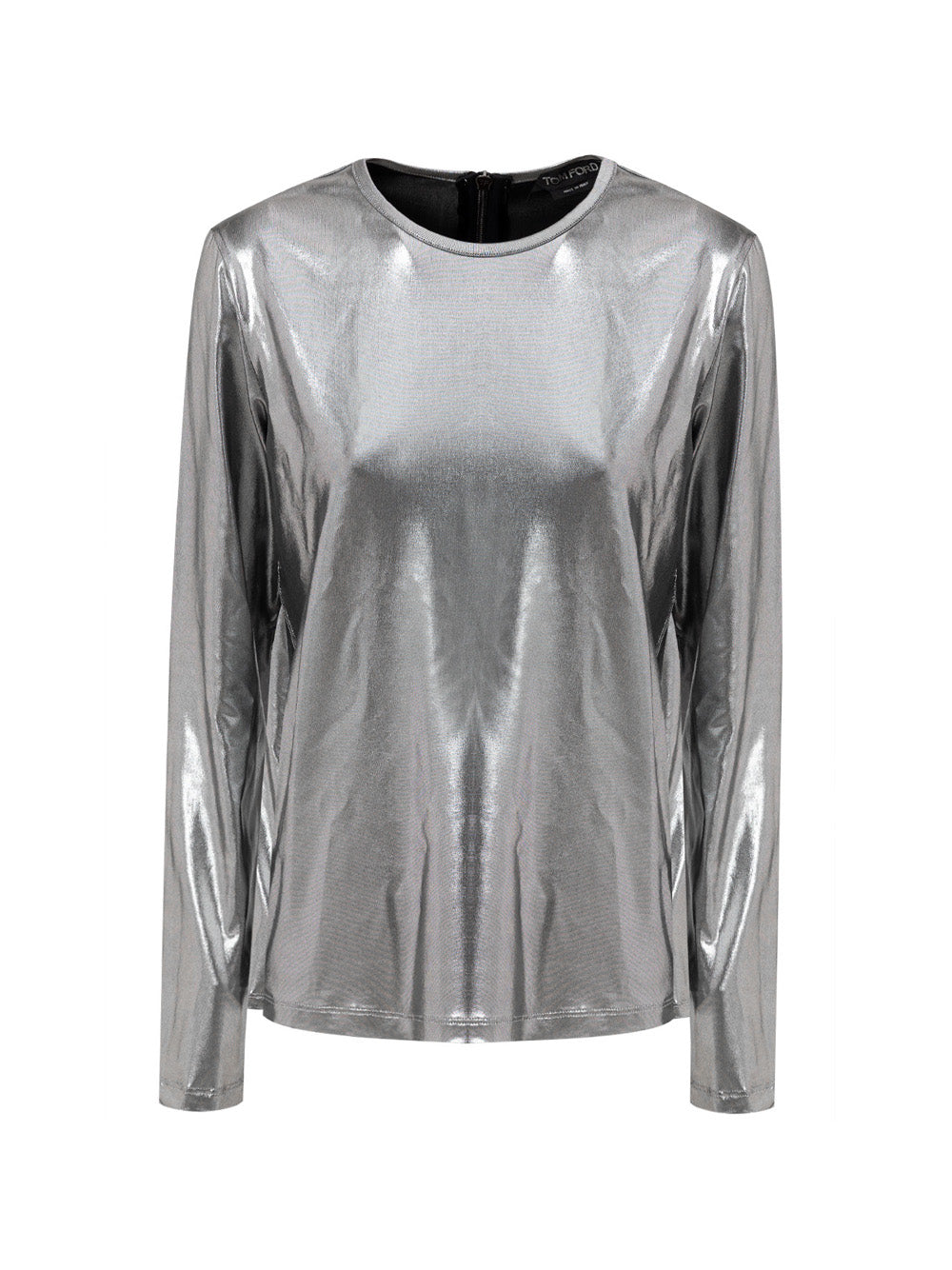 Maglietta in tessuto metallizzato argento Tom Ford