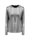 Maglietta in tessuto metallizzato argento Tom Ford