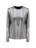 Maglietta in tessuto metallizzato argento Tom Ford