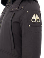 Field Jacket in Marrone con Cappuccio e Pelliccia Moose Knuckles