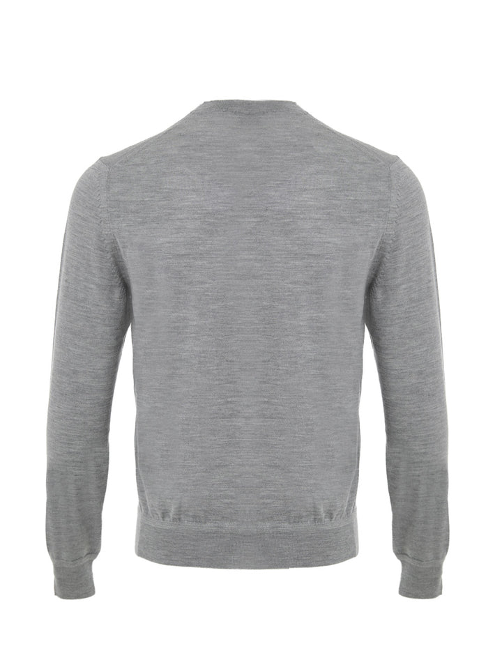 Maglia Grigia con Scollo a V in Cashmere e Seta Tom Ford