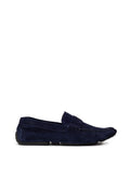 Mocassini Bally in Suede Blu con Logo