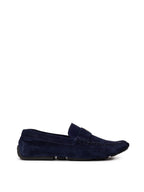 Mocassini Bally in Suede Blu con Logo
