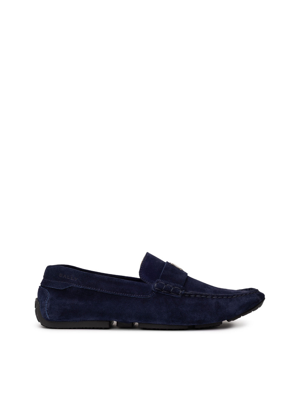 Mocassini Bally in Suede Blu con Logo