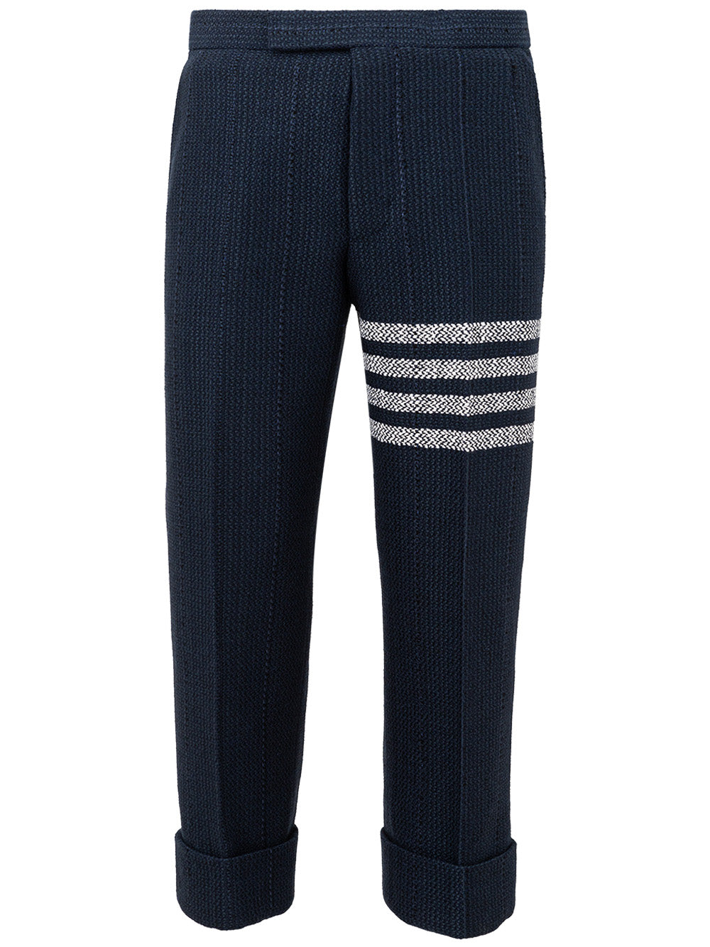 Pantalon en tweed bleu Thom Browne