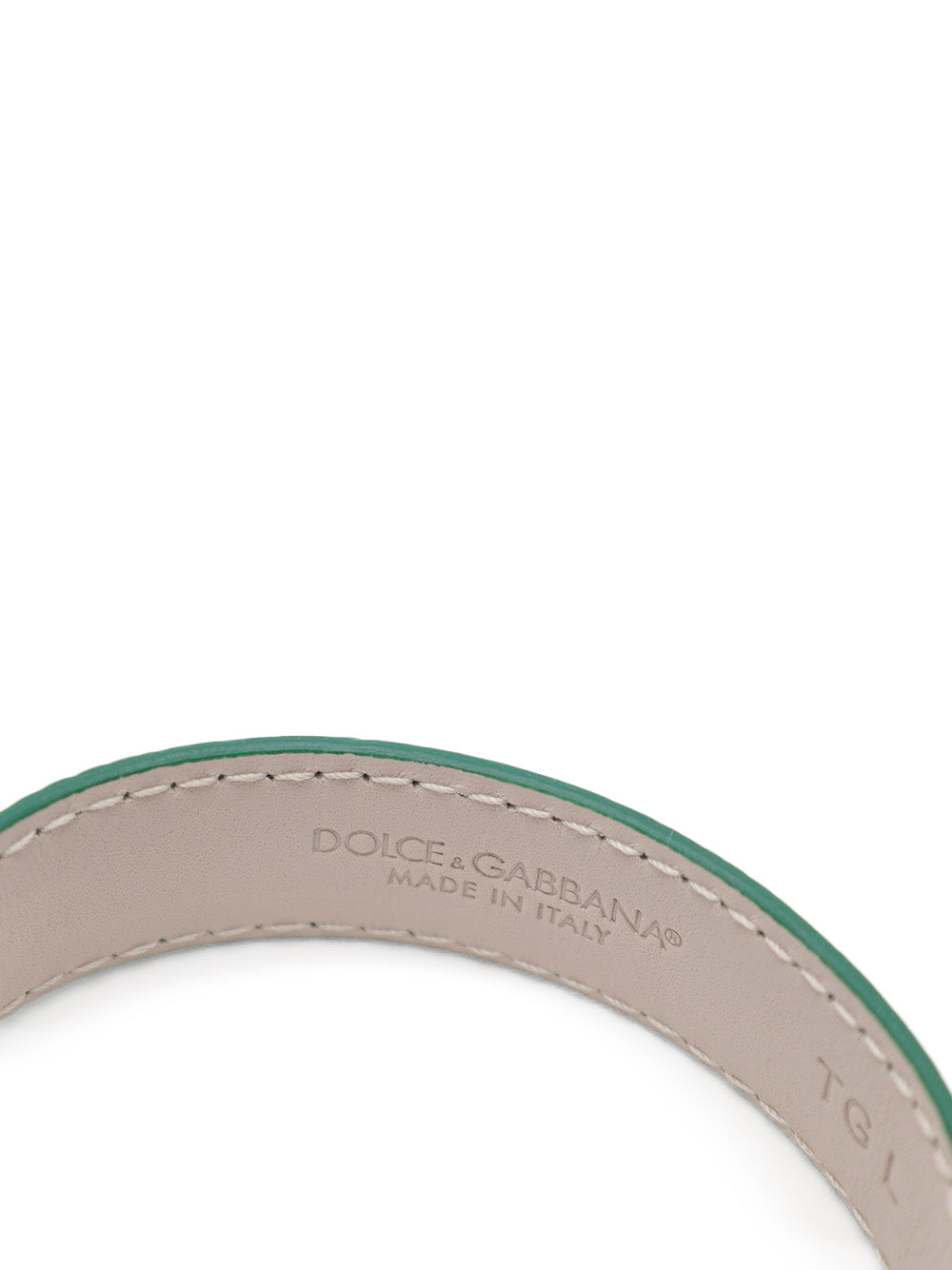 Bracciale in Pelle Stampa Rettile in Verde Dolce & Gabbana