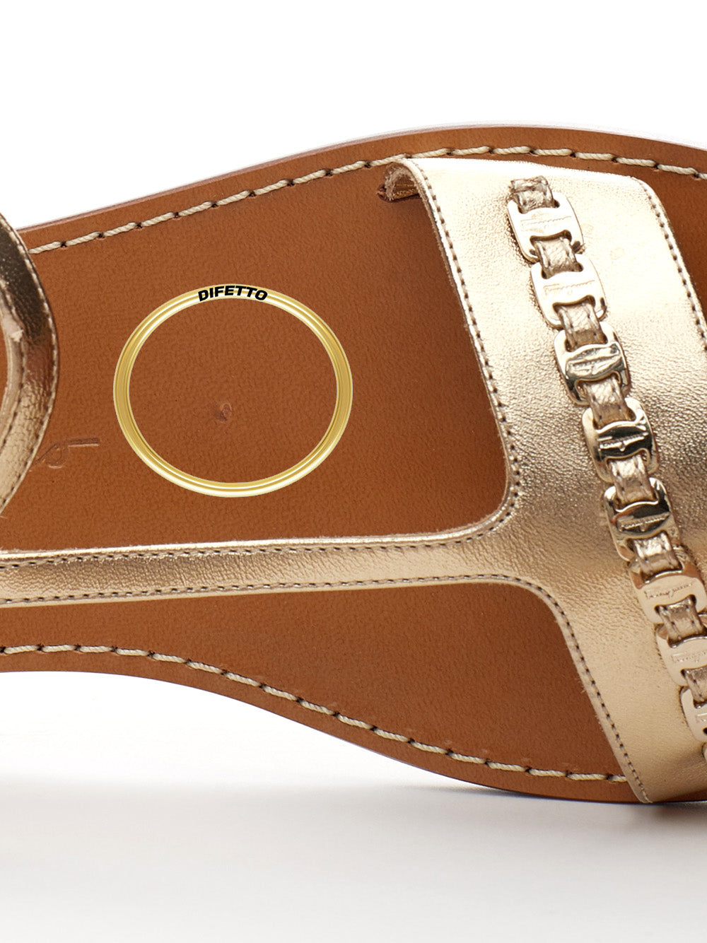 Salvatore Ferragamo Varina Gold Leather Sandals