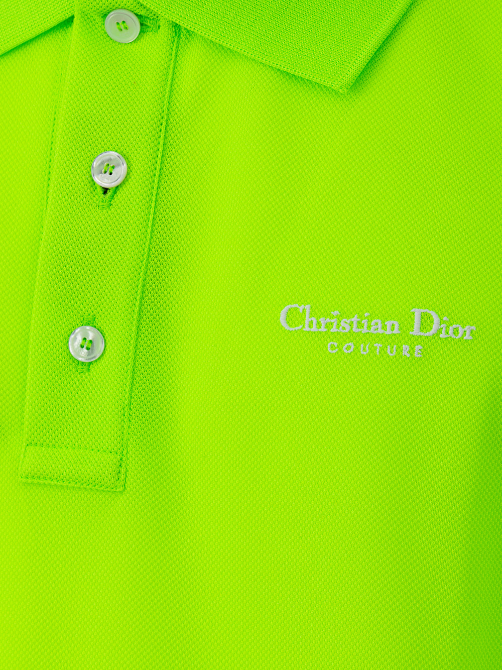 Fluo Cotton Polo with Dior Logo