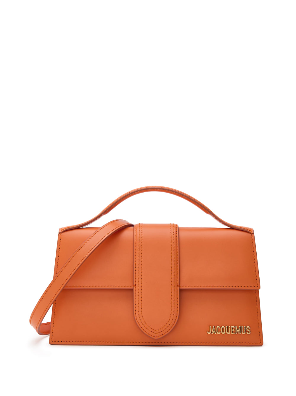 Bolsa de hombro El nieto en cuero de color naranja Jacquemus – Loxuno