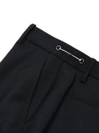 Schwarze Schneiderhose mit metallicfarbenem Detail von Gucci