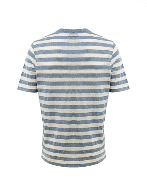 T-Shirt a Righe in Cotone Fiammato Gran Sasso