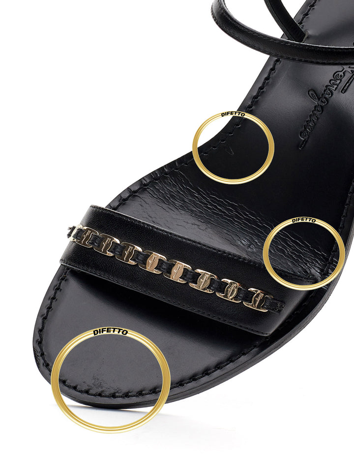 Salvatore Ferragamo Tremiti Black Leather Sandals