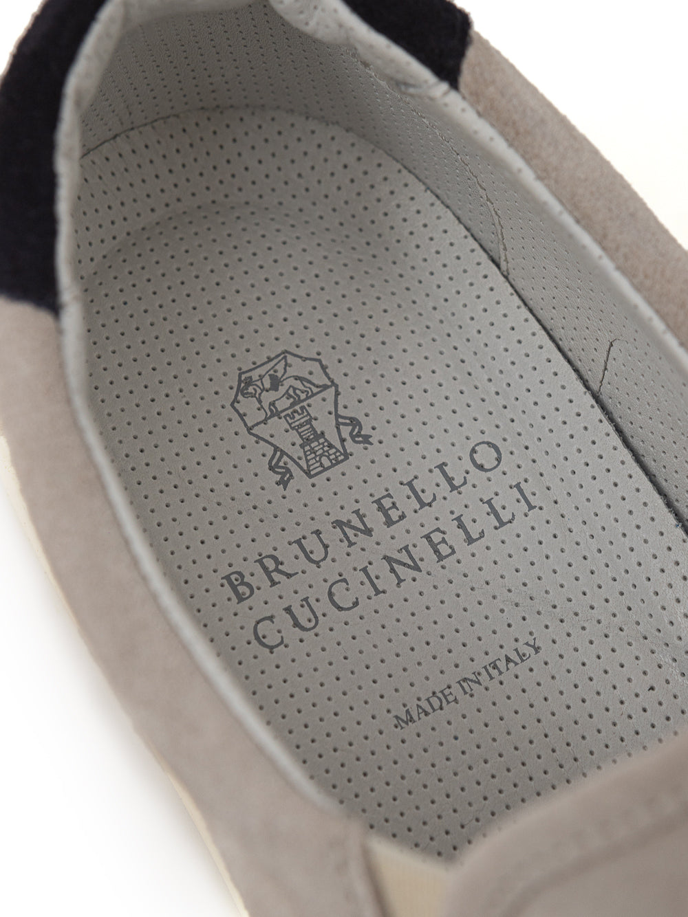 Slip on in Suede Grigio Brunello Cucinelli