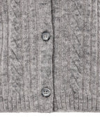 Cardigan con Lavorazione Trecce in Grigio Gran Sasso