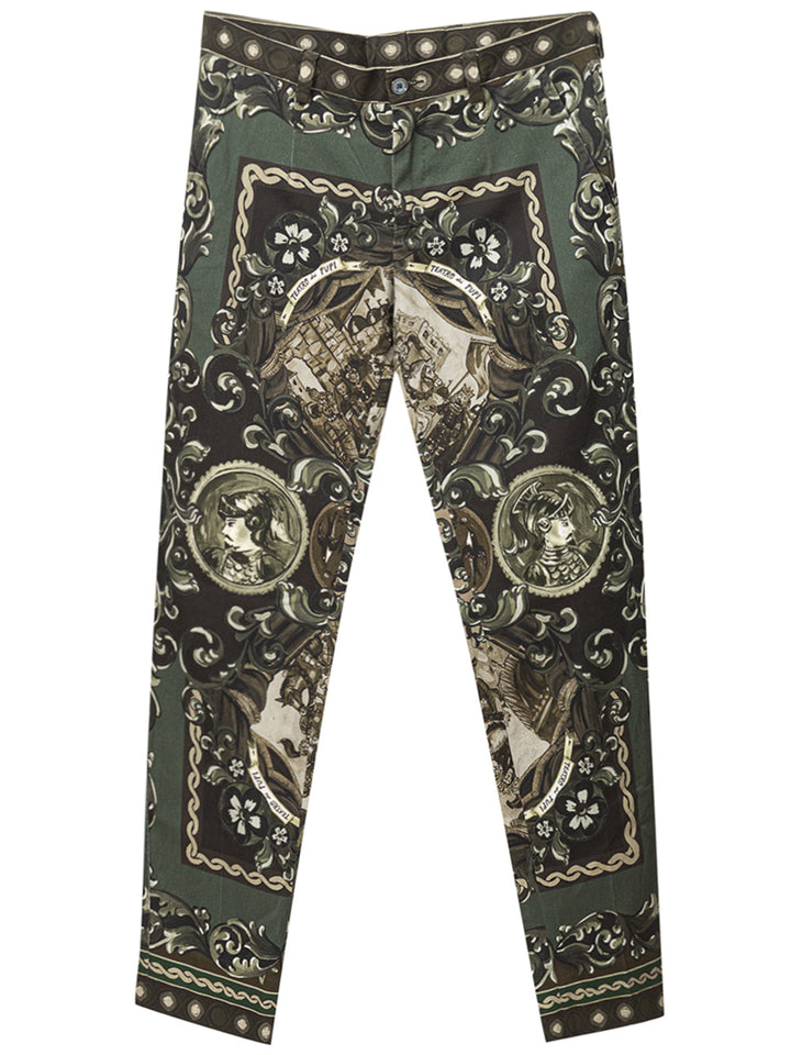 Pantalone in Cotone con Stampa Pupi Dolce & Gabbana