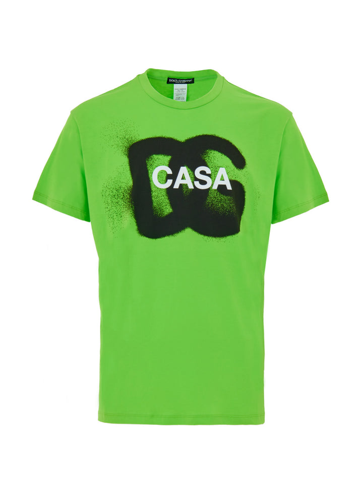 T-Shirt in Verde Fluo DG Casa Dolce & Gabbana