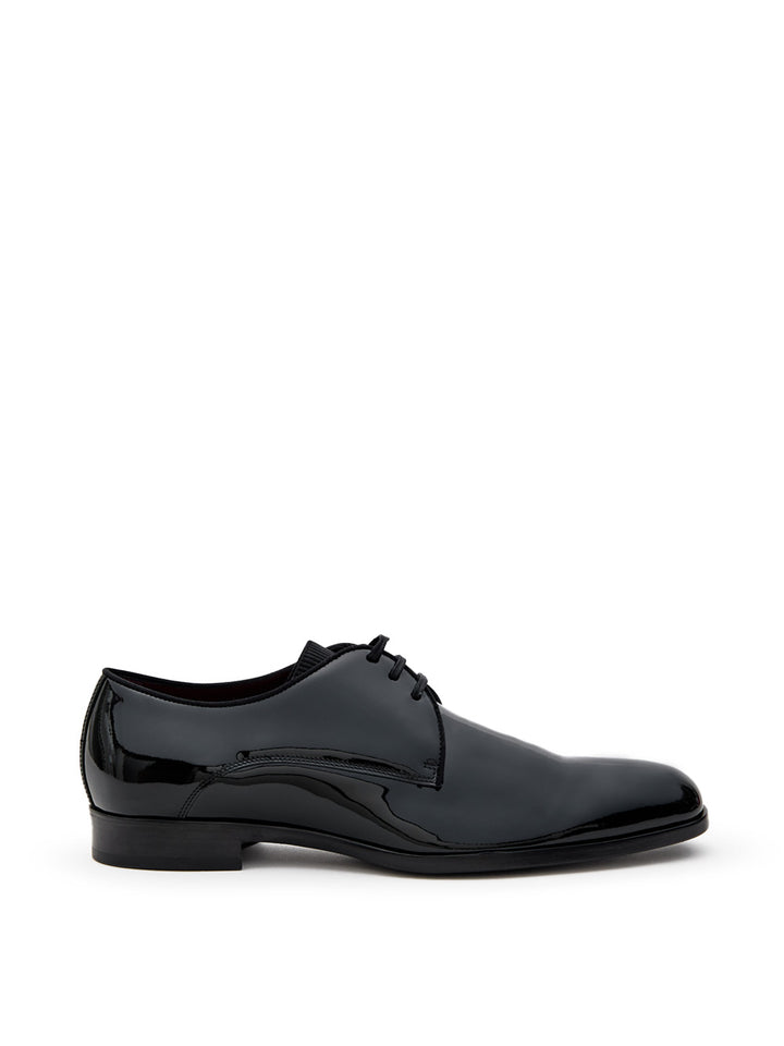 Mocassino Derby Stringato in Vernice Nera Dolce & Gabbana