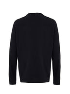 T-Shirt Nera Maniche Lunghe con Logo Ricamo Jil Sander