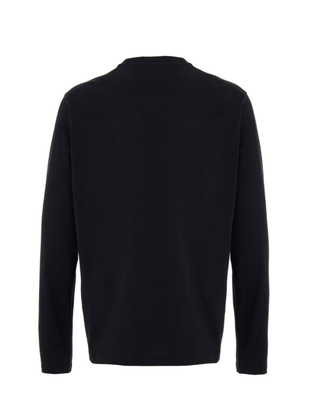 T-Shirt Nera Maniche Lunghe con Logo Ricamo Jil Sander