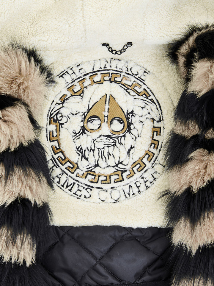 Giubbino Middle Parka in Tessuto Verde con Pelliccia Moose Knuckles