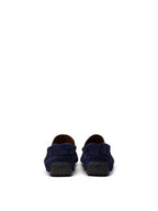 Mocassini Bally in Suede Blu con Logo