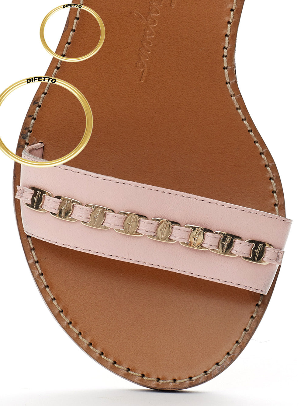 Salvatore Ferragamo Tremiti Pink Leather Sandals