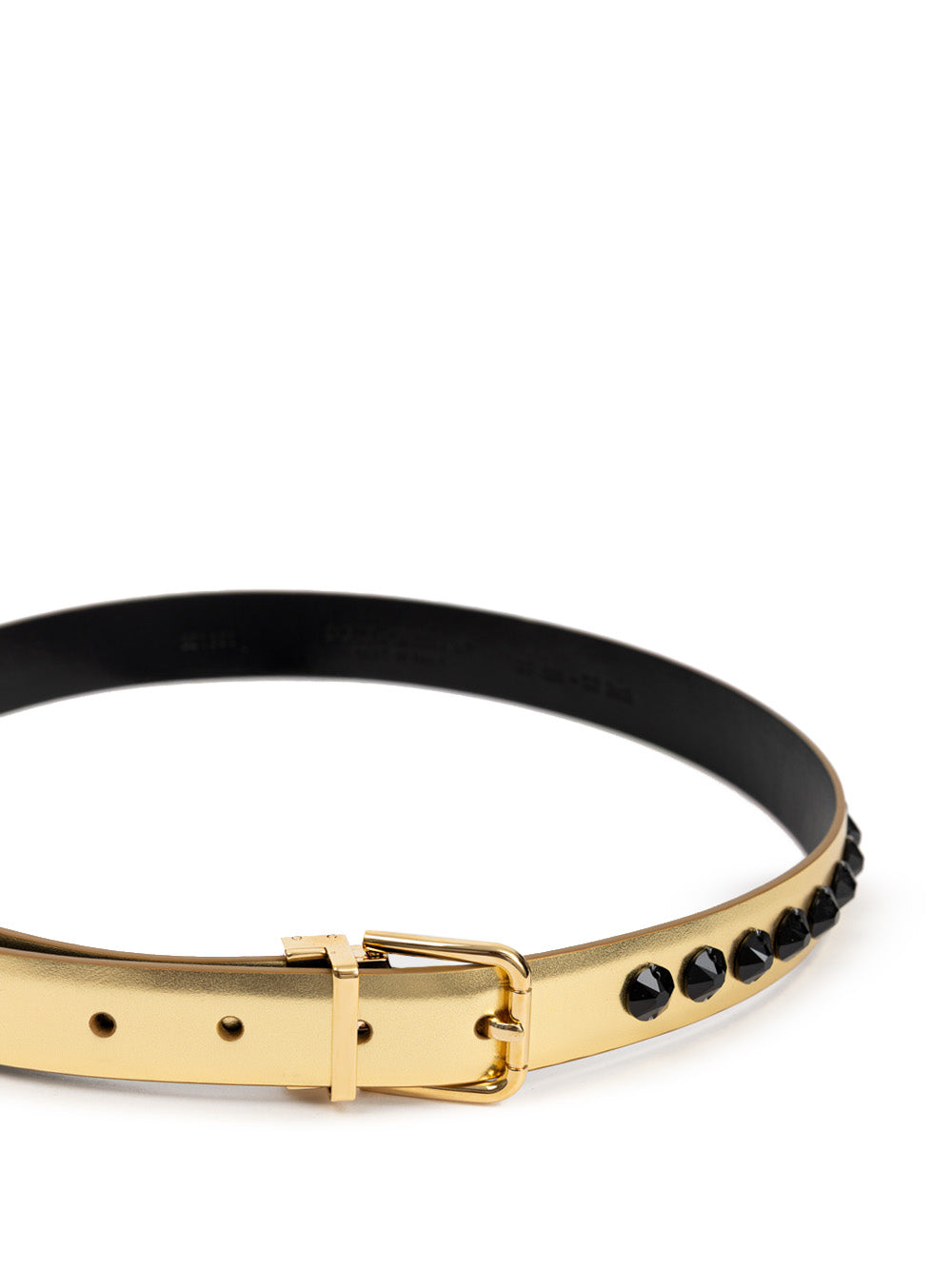 Cintura in Pelle Gold con Cristalli Neri Dolce & Gabbana