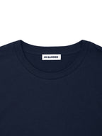 T-Shirt Blu Maniche Lunghe con Logo Ricamo Jil Sander