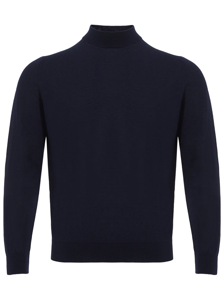 Blue turtleneck in Colombo Cashmere and Silk