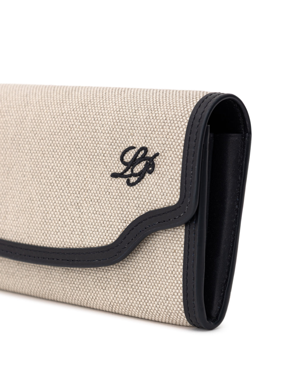 Portafogli in Canvas Beige e Pelle Loro Piana