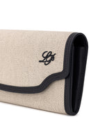 Portafogli in Canvas Beige e Pelle Loro Piana