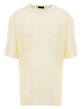 T-Shirt Corneliani Giallo Chiaro a Manica Corta in Lino