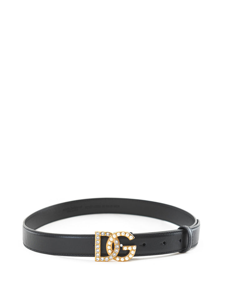 Cintura in Pelle con Logo Dolce & Gabbana