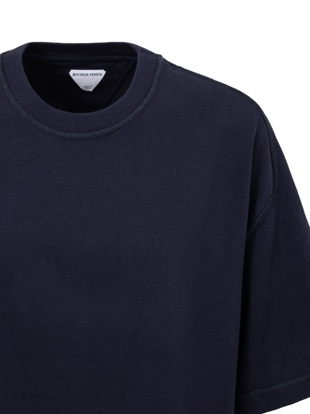 Camiseta azul recortada con cuello cuadrado Bottega Veneta